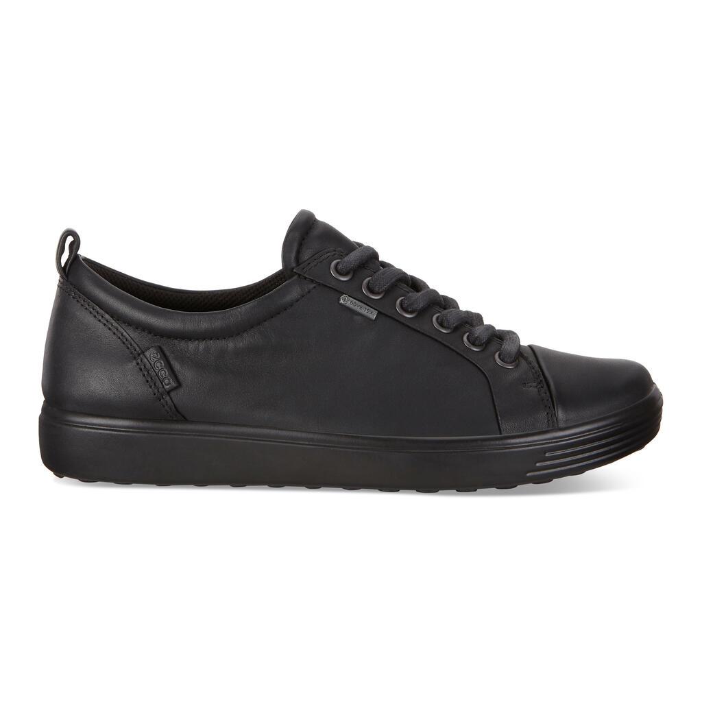 Ecco Soft 7 Gtx Tie Womens Sneakers In Black Outlet - India PAL-327165